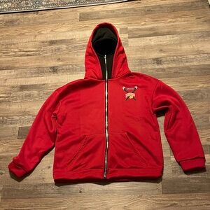 Men's Red Zip-Up Sweater